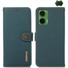 For Motorola Moto G35 KHAZNEH Custer Genuine Leather RFID Phone Case(Green) - 1