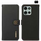 For Motorola Moto G75 5G KHAZNEH Custer Genuine Leather RFID Phone Case(Black) - 1