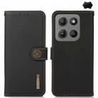 For Motorola Moto G15 4G KHAZNEH Custer Genuine Leather RFID Phone Case(Black) - 1