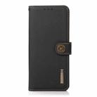 For Motorola Moto G15 4G KHAZNEH Custer Genuine Leather RFID Phone Case(Black) - 2