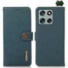 For Motorola Moto G56 5G KHAZNEH Custer Genuine Leather RFID Phone Case(Green) - 1