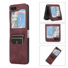 For Samsung Galaxy Z Flip5 Card Slot Leather Phone Case(Red) - 1