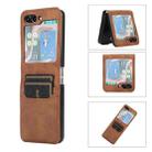 For Samsung Galaxy Z Flip5 Card Slot Leather Phone Case(Brown) - 1