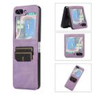 For Samsung Galaxy Z Flip5 Card Slot Leather Phone Case(Purple) - 1