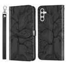 For Samsung Galaxy S23 FE 5G Life Tree Embossing Pattern Leather Phone Case(Black) - 1