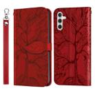 For Samsung Galaxy S23 FE 5G Life Tree Embossing Pattern Leather Phone Case(Red) - 1