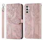 For Samsung Galaxy S23 FE 5G Life Tree Embossing Pattern Leather Phone Case(Rose Gold) - 1