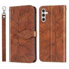 For Samsung Galaxy S23 FE 5G Life Tree Embossing Pattern Leather Phone Case(Brown) - 1