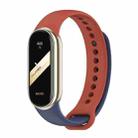 For Xiaomi Mi Band 8 Mijobs Dual Color Silicone Watch Band(Midnight Blue+Orange) - 1
