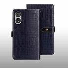 For Cubot P60 idewei Crocodile Texture Leather Phone Case(Dark Blue) - 1