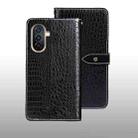 For Huawei nova Y71 idewei Crocodile Texture Leather Phone Case(Black) - 1