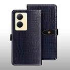 For vivo Y78 5G Global idewei Crocodile Texture Leather Phone Case(Dark Blue) - 1