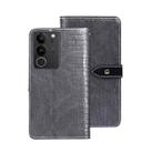 For vivo V29 5G Global idewei Crocodile Texture Leather Phone Case(Grey) - 1