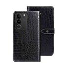 For vivo V29 5G Global idewei Crocodile Texture Leather Phone Case(Black) - 1