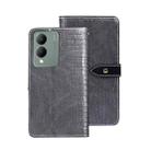 For vivo Y17s 4G Global idewei Crocodile Texture Leather Phone Case(Grey) - 1