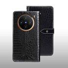 For vivo X100 idewei Crocodile Texture Leather Phone Case(Black) - 1