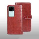 For vivo V30 idewei Crocodile Texture Leather Phone Case(Red) - 1