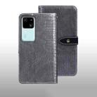 For vivo V30 idewei Crocodile Texture Leather Phone Case(Grey) - 1