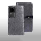 For vivo V30 Pro idewei Crocodile Texture Leather Phone Case(Grey) - 1