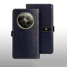 For Realme 12 Pro+ idewei Crocodile Texture Leather Phone Case(Dark Blue) - 1