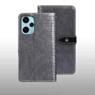 For Xiaomi Poco F5 5G idewei Crocodile Texture Leather Phone Case(Grey) - 1