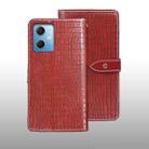 For Xiaomi Redmi Note 12 4G Global idewei Crocodile Texture Leather Phone Case(Red) - 1