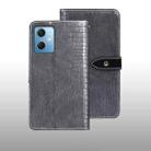 For Xiaomi Redmi Note 12 4G Global idewei Crocodile Texture Leather Phone Case(Grey) - 1