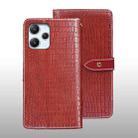 For Xiaomi Redmi 12 4G idewei Crocodile Texture Leather Phone Case(Red) - 1