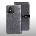 For Xiaomi Redmi Note 12S idewei Crocodile Texture Leather Phone Case(Grey) - 1