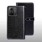 For Xiaomi Redmi Note 12S idewei Crocodile Texture Leather Phone Case(Black) - 1