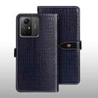 For Xiaomi Redmi Note 12S idewei Crocodile Texture Leather Phone Case(Dark Blue) - 1