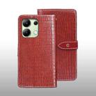 For Xiaomi Redmi Note 13 4G Global idewei Crocodile Texture Leather Phone Case(Red) - 1