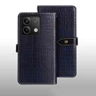 For Xiaomi Redmi Note 13 5G idewei Crocodile Texture Leather Phone Case(Dark Blue) - 1