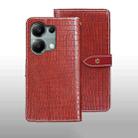 For Xiaomi Redmi Note 13 Pro 4G idewei Crocodile Texture Leather Phone Case(Red) - 1