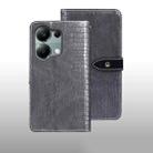 For Xiaomi Redmi Note 13 Pro 4G idewei Crocodile Texture Leather Phone Case(Grey) - 1