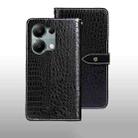 For Xiaomi Redmi Note 13 Pro 4G idewei Crocodile Texture Leather Phone Case(Black) - 1