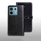 For Xiaomi Redmi Note 13 Pro 5G idewei Crocodile Texture Leather Phone Case(Black) - 1