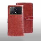 For Xiaomi Poco X6 Pro 5G idewei Crocodile Texture Leather Phone Case(Red) - 1