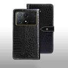 For Xiaomi Poco X6 Pro 5G idewei Crocodile Texture Leather Phone Case(Black) - 1