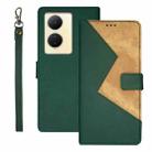 For vivo V29 Lite 5G idewei Two-color Splicing Leather Phone Case(Green) - 1