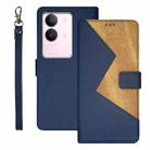 For vivo S17 idewei Two-color Splicing Leather Phone Case(Blue) - 1