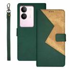For vivo S17 idewei Two-color Splicing Leather Phone Case(Green) - 1