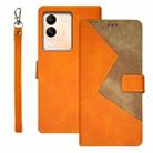 For  vivo V29E 5G Taiwan, China idewei Two-color Splicing Leather Phone Case(Orange) - 1