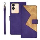 For  vivo V29E 5G Taiwan, China idewei Two-color Splicing Leather Phone Case(Purple) - 1