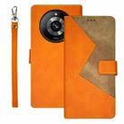 For Realme 11 Pro idewei Two-color Splicing Leather Phone Case(Orange) - 1
