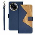 For Realme 11 5G idewei Two-color Splicing Leather Phone Case(Blue) - 1