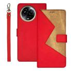 For Realme 11 5G idewei Two-color Splicing Leather Phone Case(Red) - 1