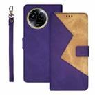 For Realme 11 5G idewei Two-color Splicing Leather Phone Case(Purple) - 1