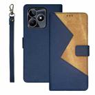 For Realme C53 idewei Two-color Splicing Leather Phone Case(Blue) - 1