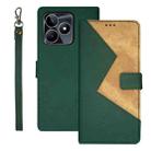 For Realme C53 idewei Two-color Splicing Leather Phone Case(Green) - 1